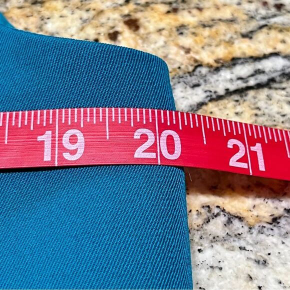 Vintage I B DIFFUSION French Blue Wool Vest Button Front 8 Zig Zag Ribbon - Picture 7 of 9